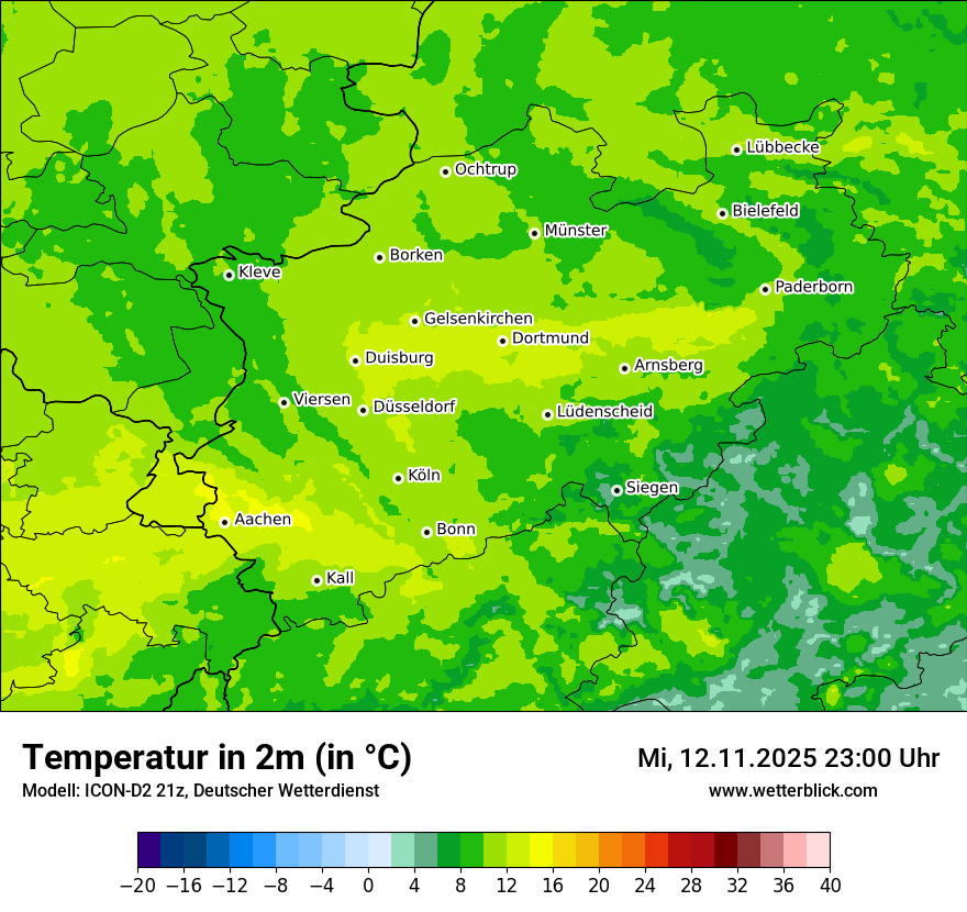Modellkarten Temperatur