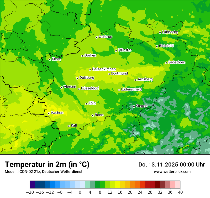 Modellkarten Temperatur