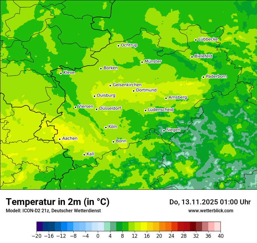 Modellkarten Temperatur