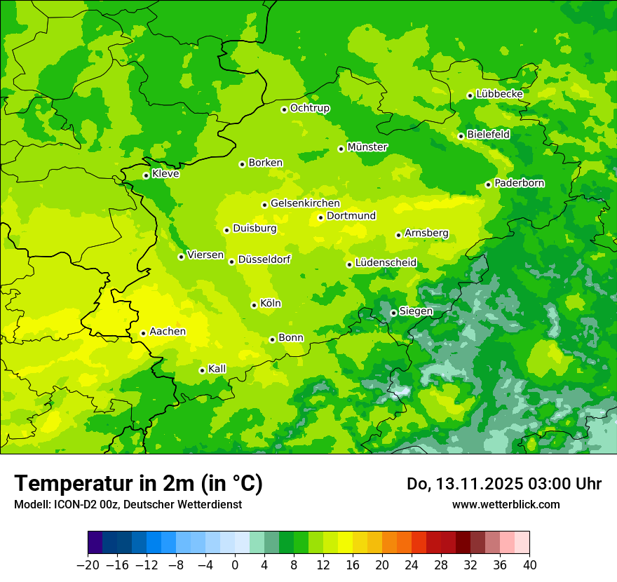 Modellkarten Temperatur