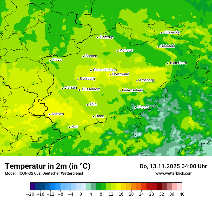 Modellkarten Temperatur