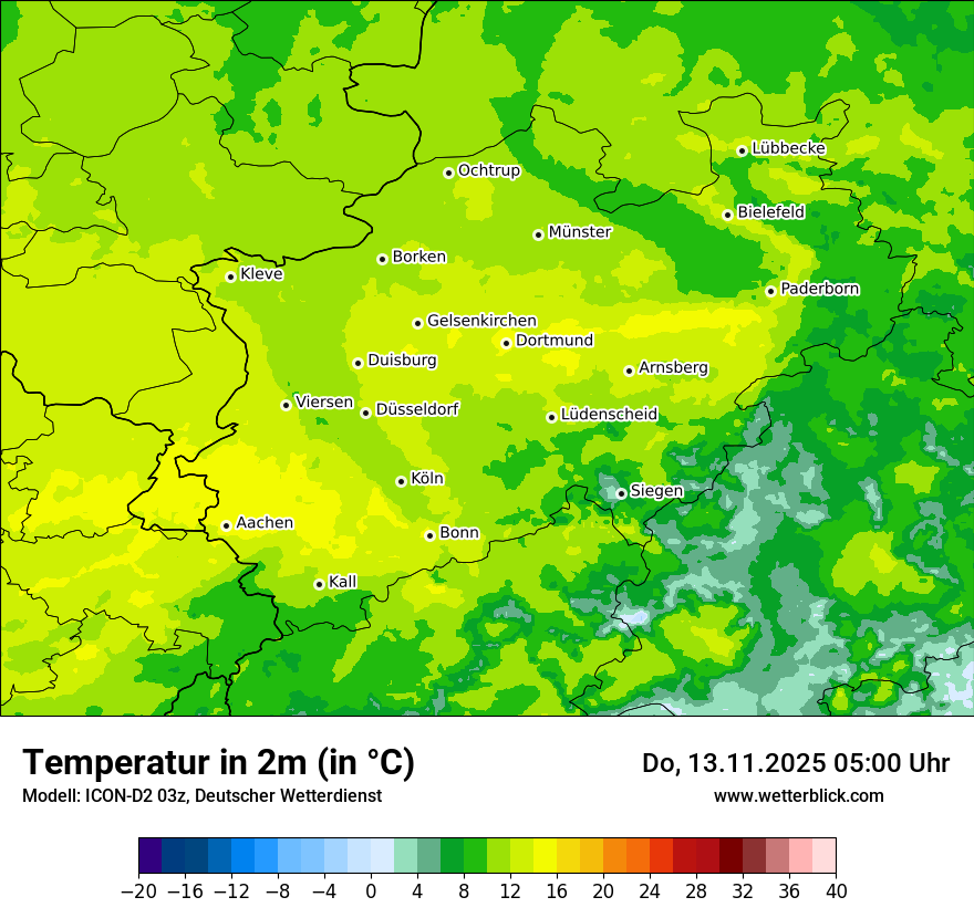 Modellkarten Temperatur