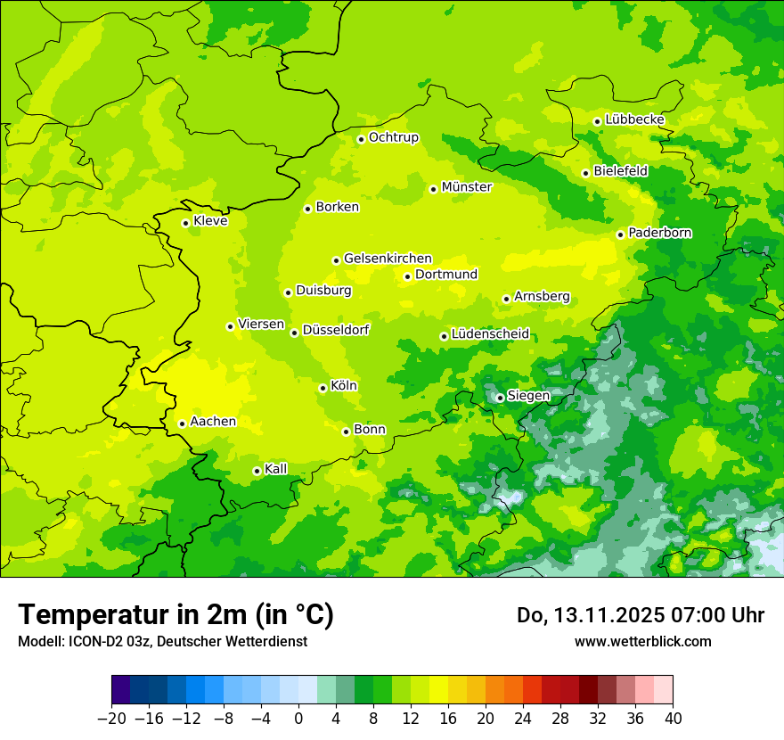Modellkarten Temperatur