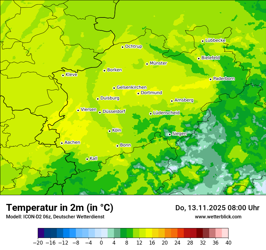 Modellkarten Temperatur