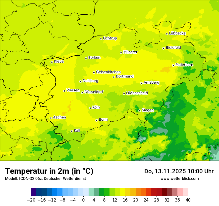 Modellkarten Temperatur