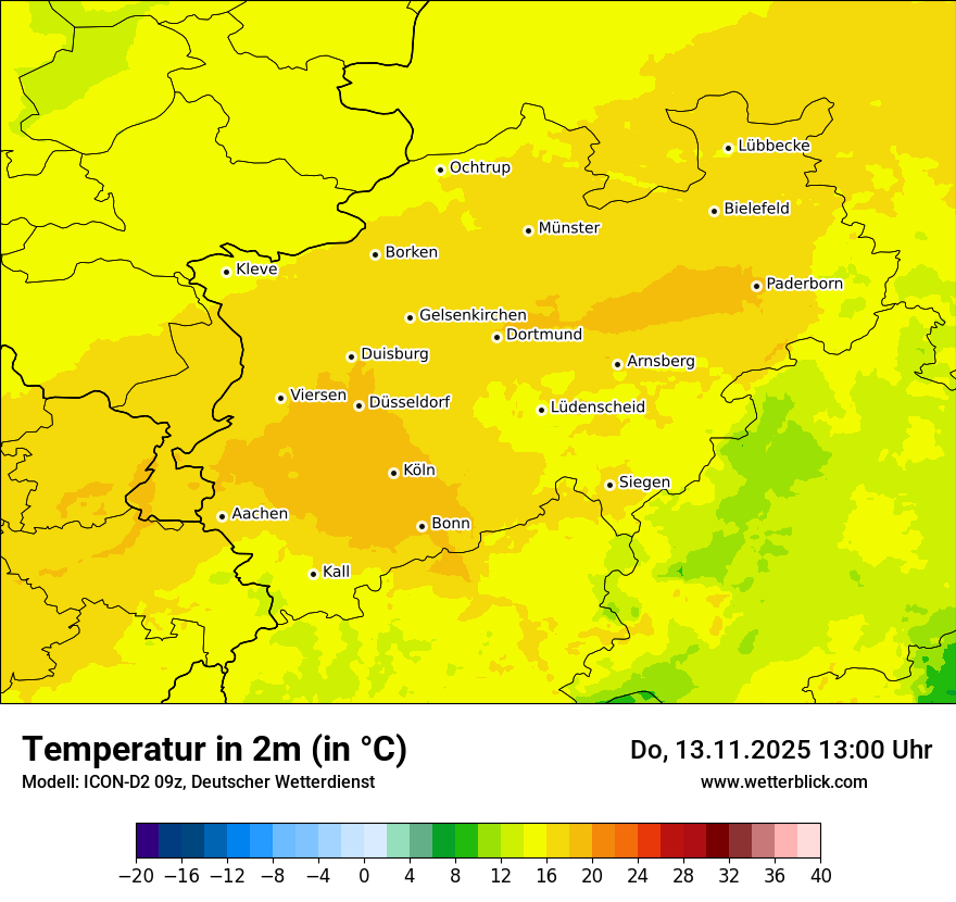 Modellkarten Temperatur