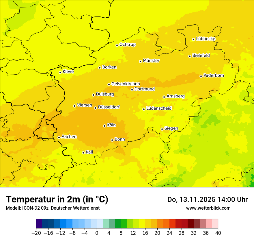 Modellkarten Temperatur
