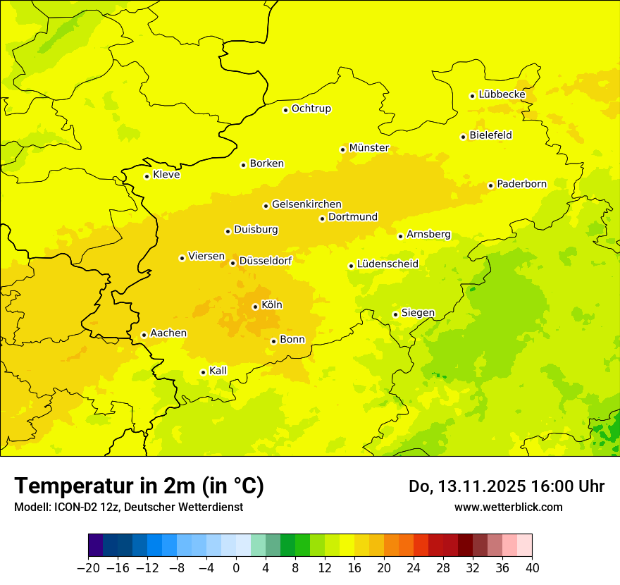 Modellkarten Temperatur