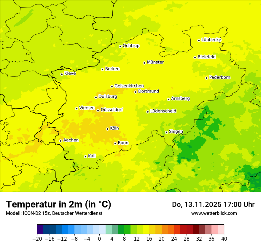 Modellkarten Temperatur