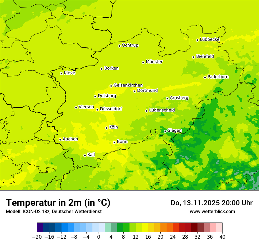 Modellkarten Temperatur
