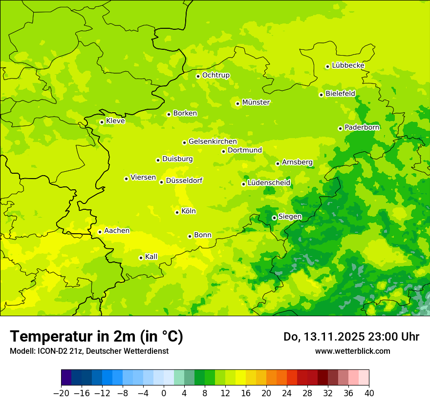 Modellkarten Temperatur