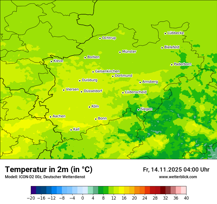 Modellkarten Temperatur