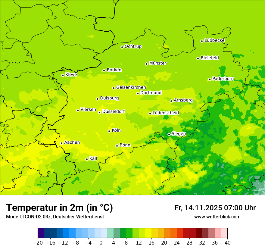 Modellkarten Temperatur