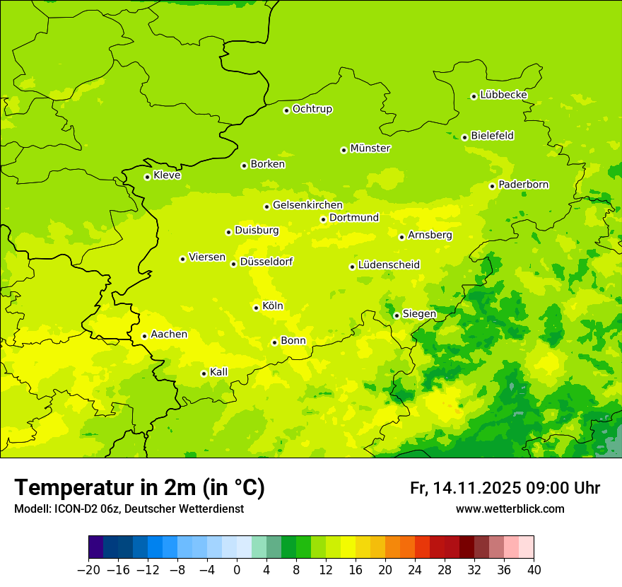 Modellkarten Temperatur