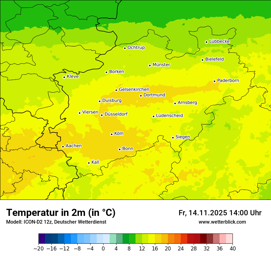 Modellkarten Temperatur