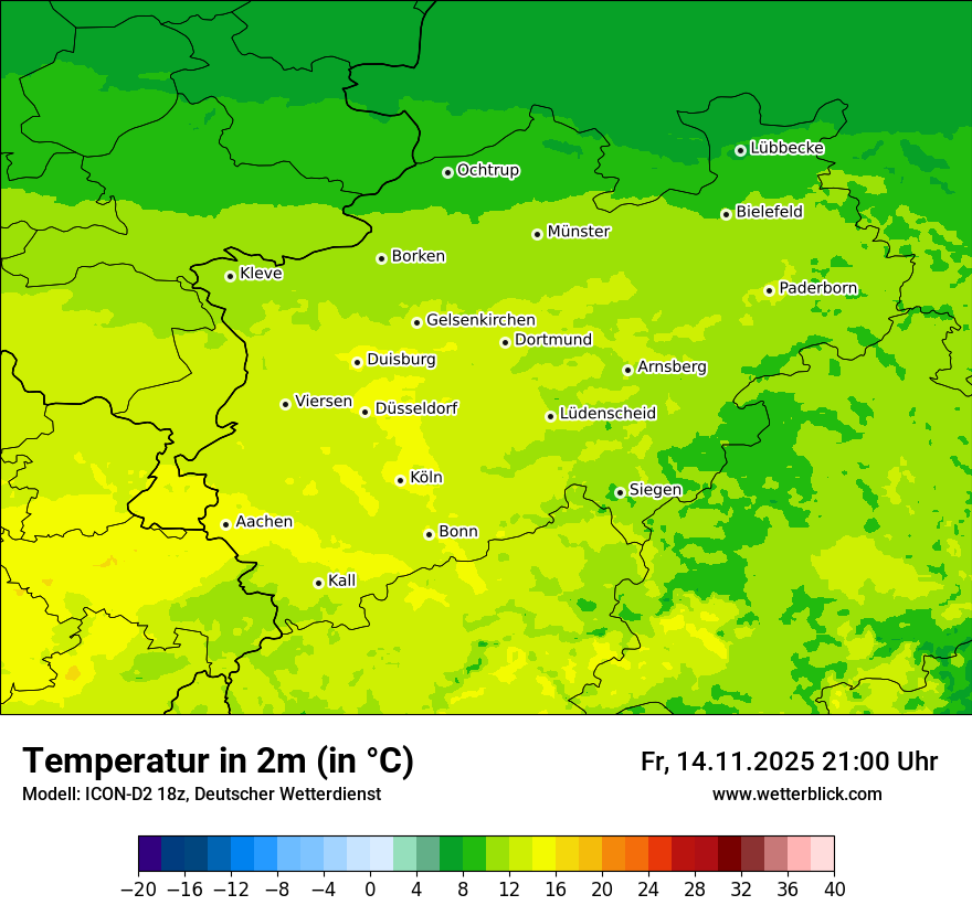Modellkarten Temperatur