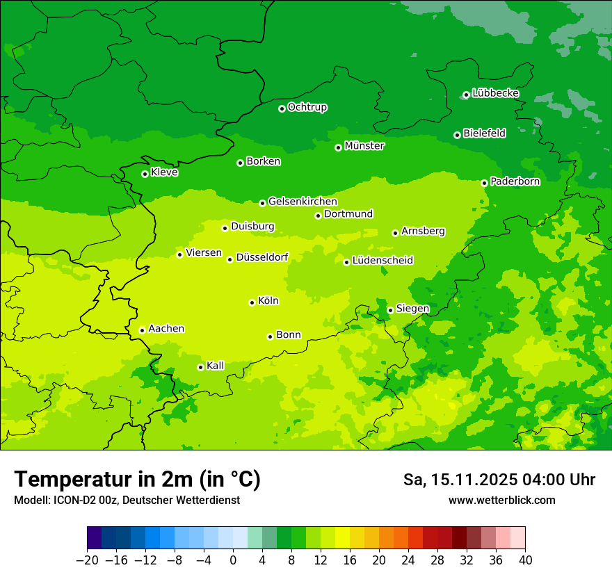 Modellkarten Temperatur