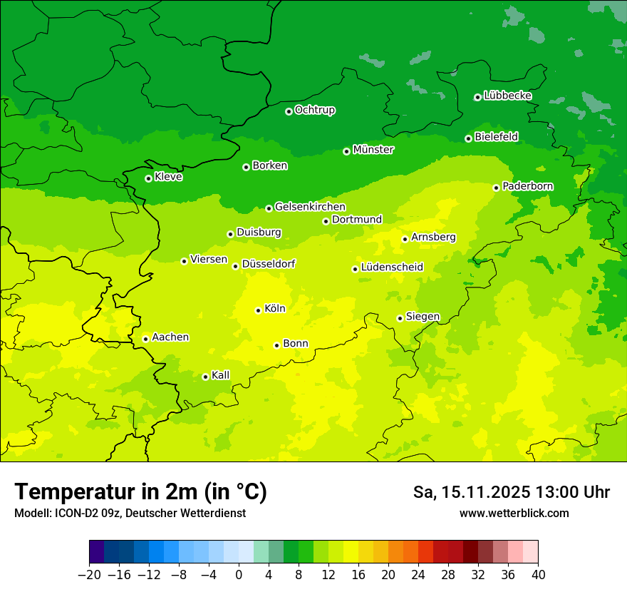 Modellkarten Temperatur