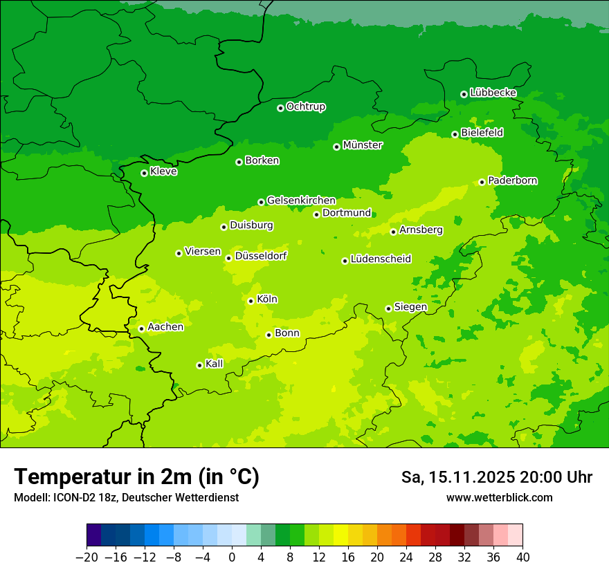 Modellkarten Temperatur