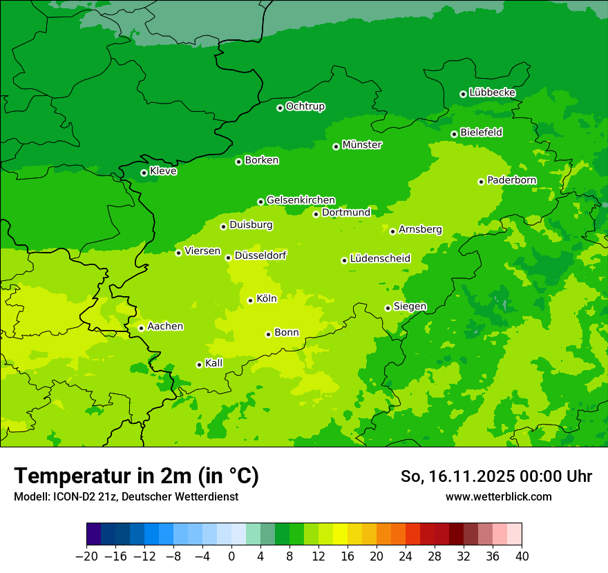 Modellkarten Temperatur