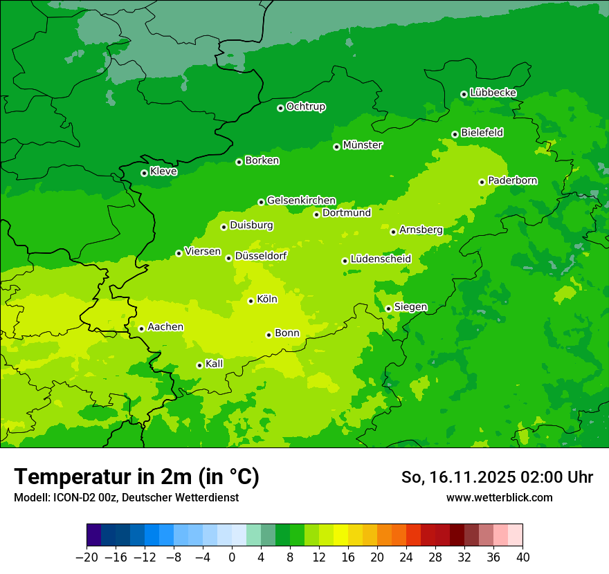 Modellkarten Temperatur