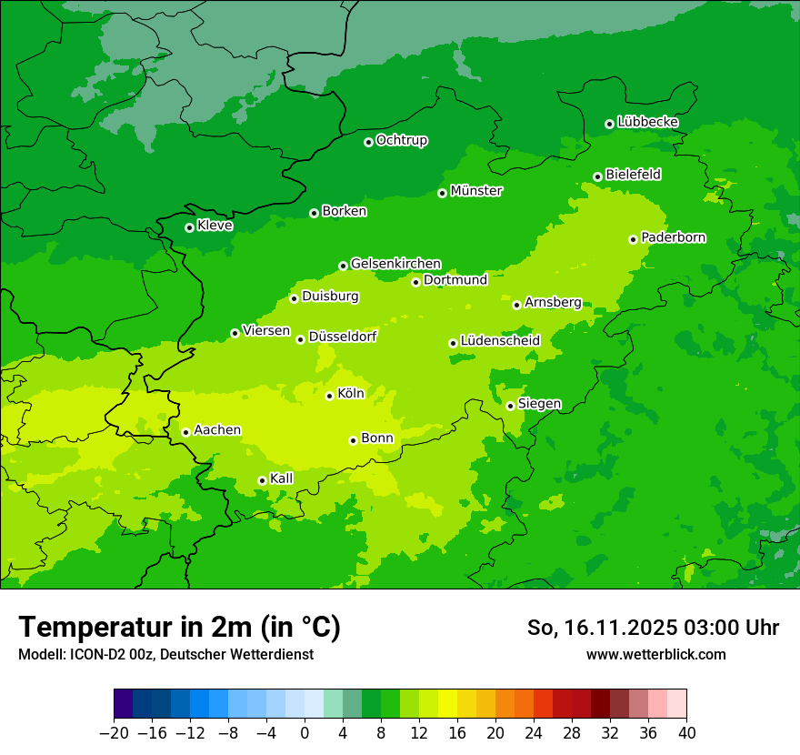 Modellkarten Temperatur