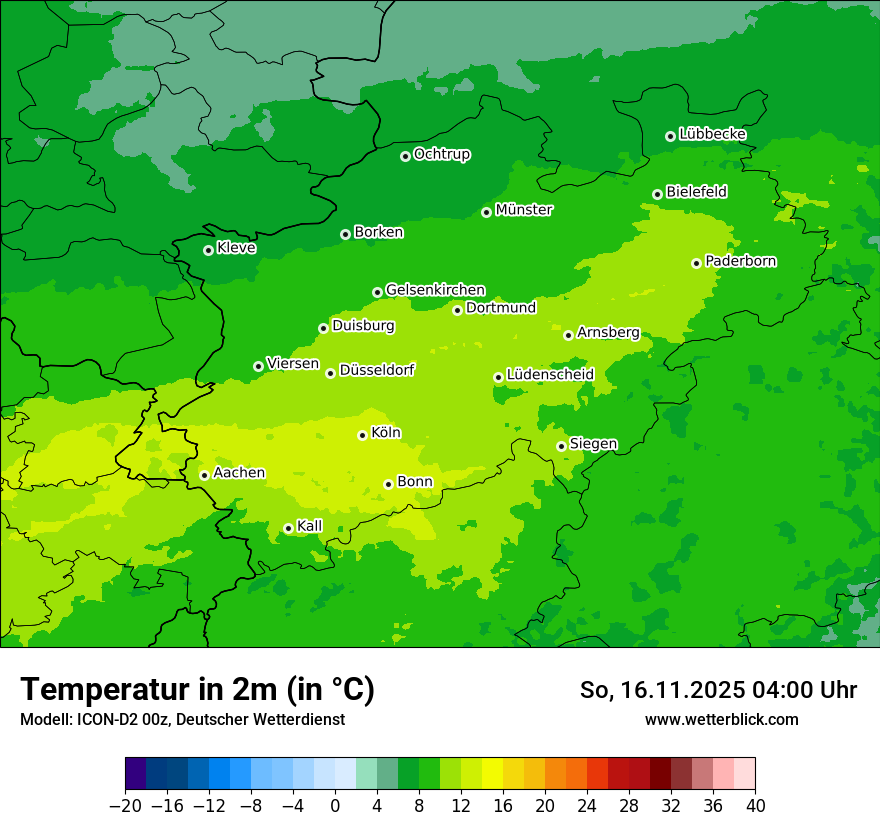 Modellkarten Temperatur