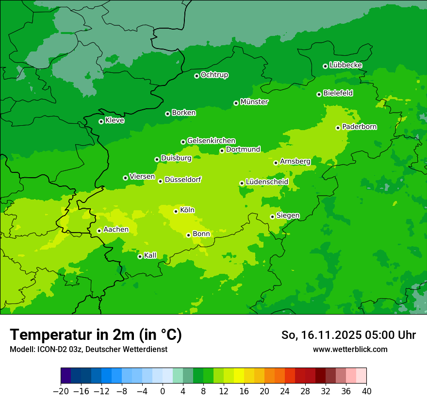 Modellkarten Temperatur