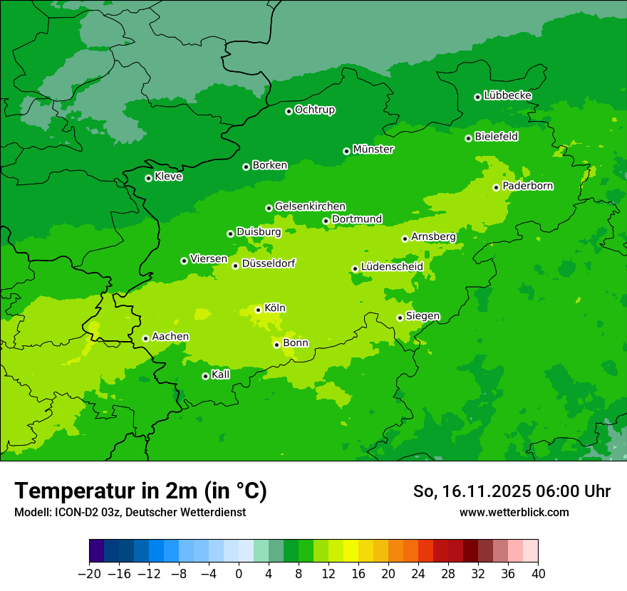 Modellkarten Temperatur