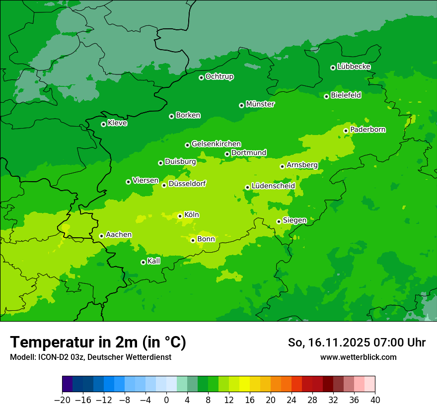 Modellkarten Temperatur