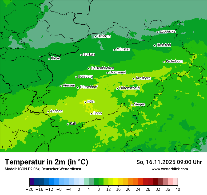 Modellkarten Temperatur