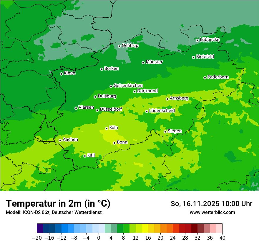 Modellkarten Temperatur