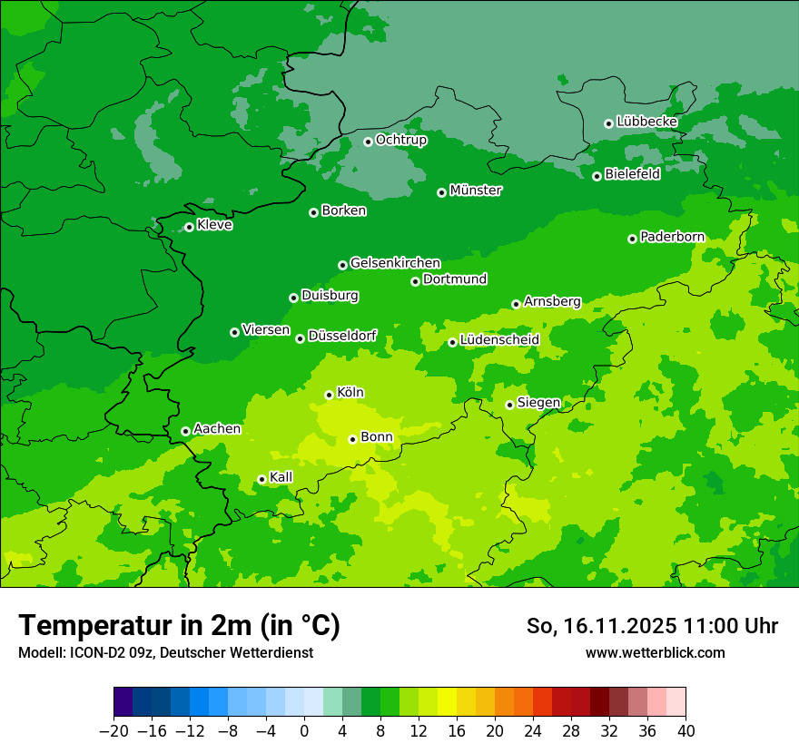 Modellkarten Temperatur