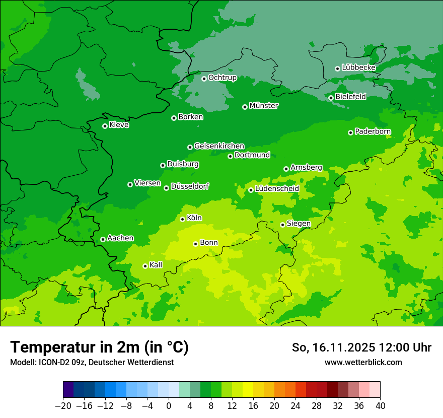 Modellkarten Temperatur