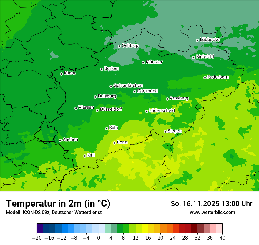 Modellkarten Temperatur