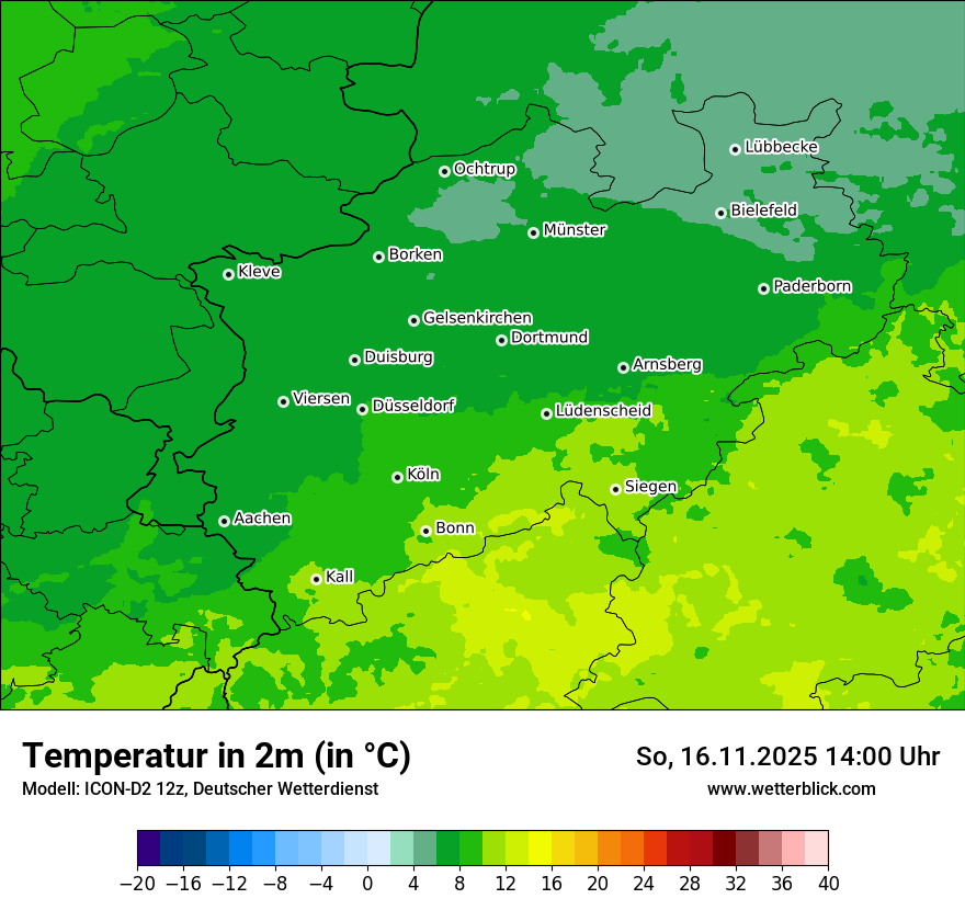 Modellkarten Temperatur