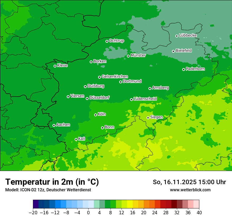 Modellkarten Temperatur