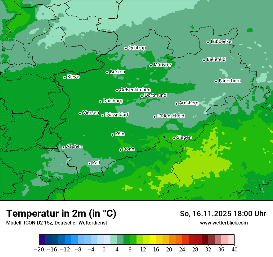 Modellkarten Temperatur