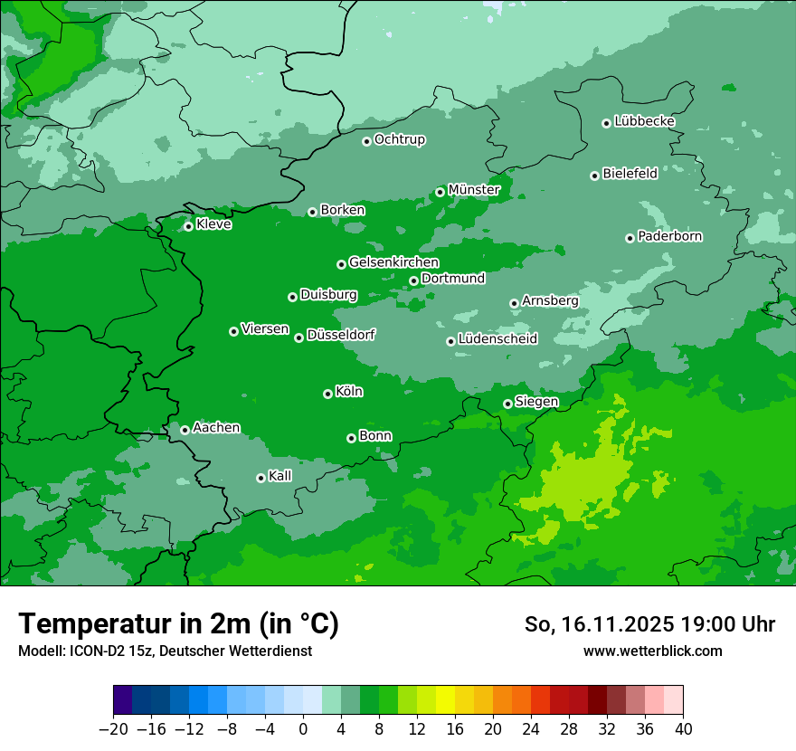 Modellkarten Temperatur
