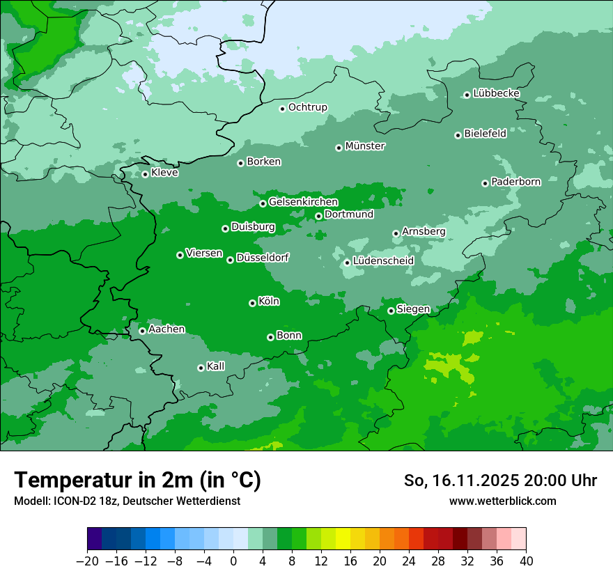 Modellkarten Temperatur