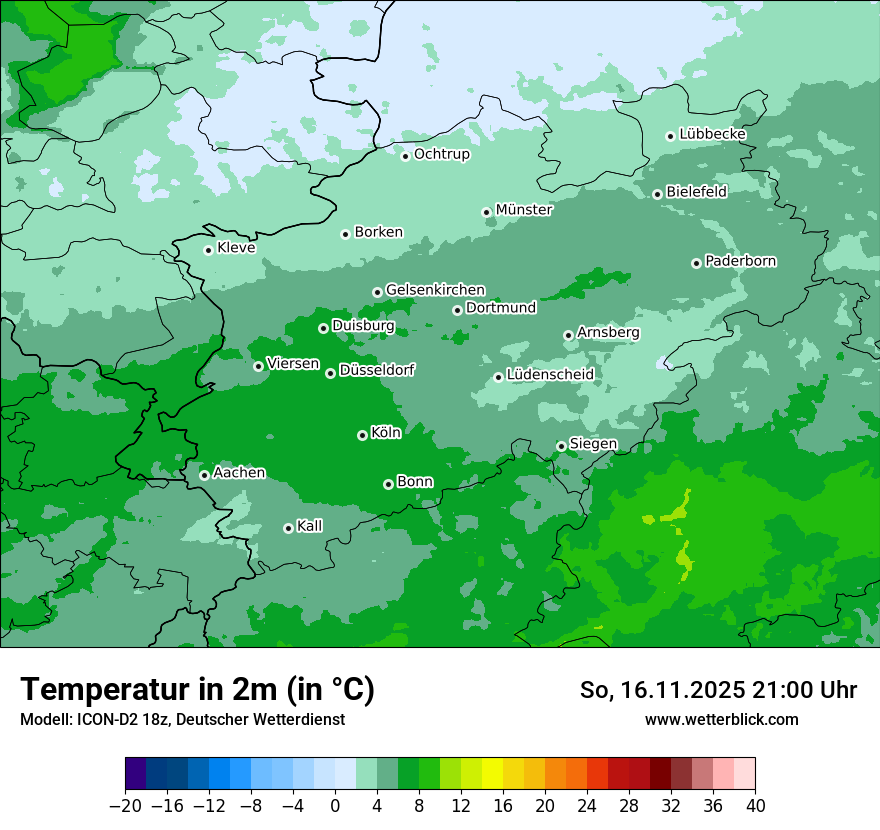 Modellkarten Temperatur
