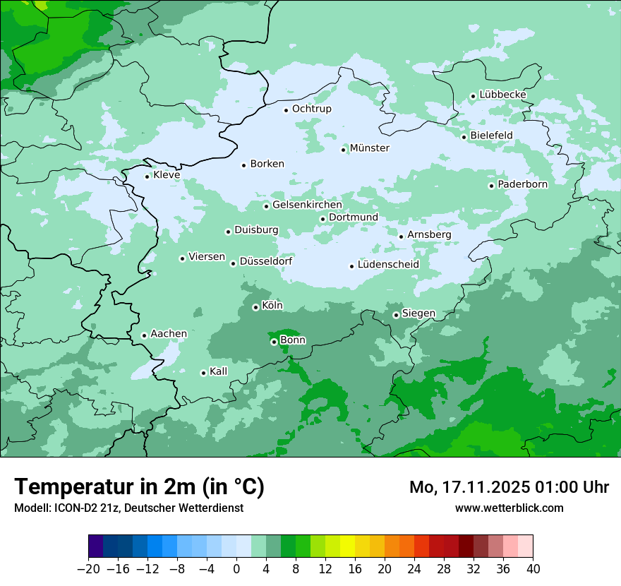 Modellkarten Temperatur