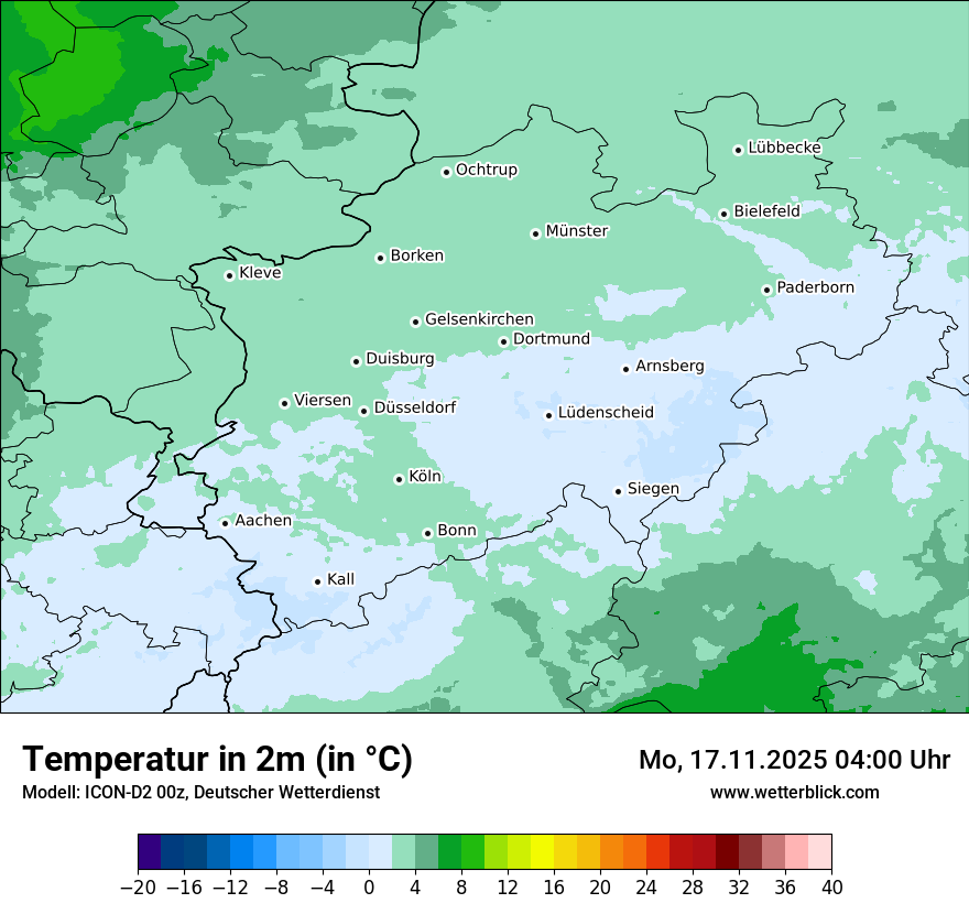 Modellkarten Temperatur
