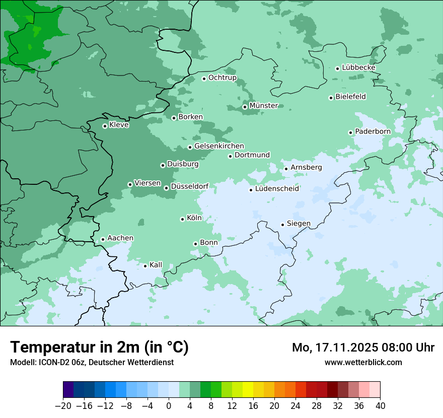 Modellkarten Temperatur