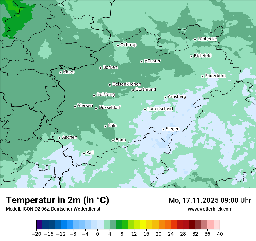 Modellkarten Temperatur