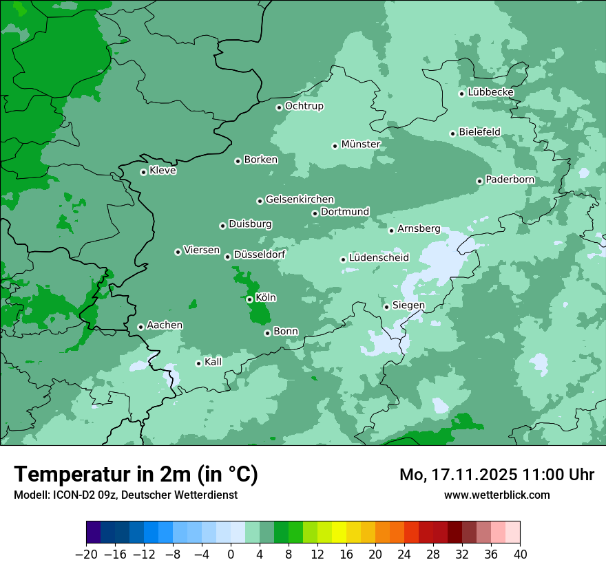 Modellkarten Temperatur