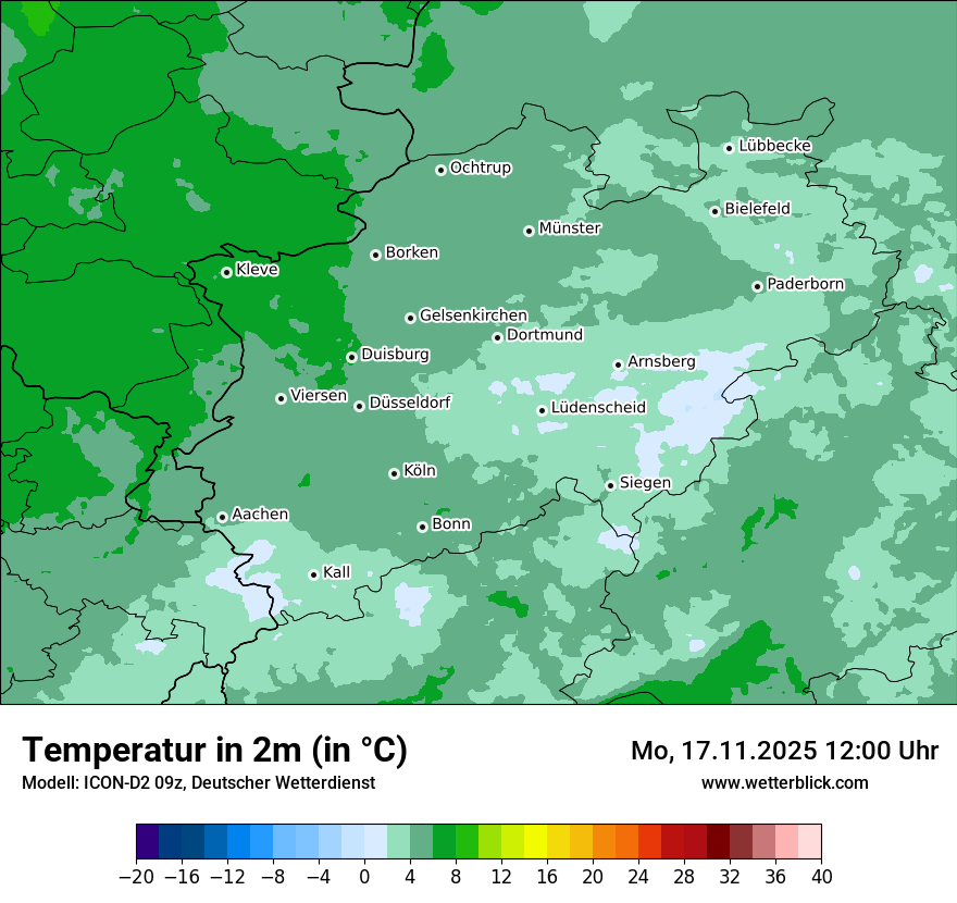 Modellkarten Temperatur