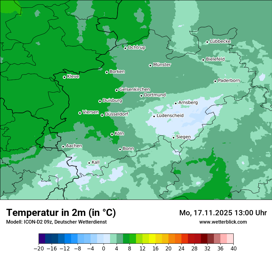 Modellkarten Temperatur