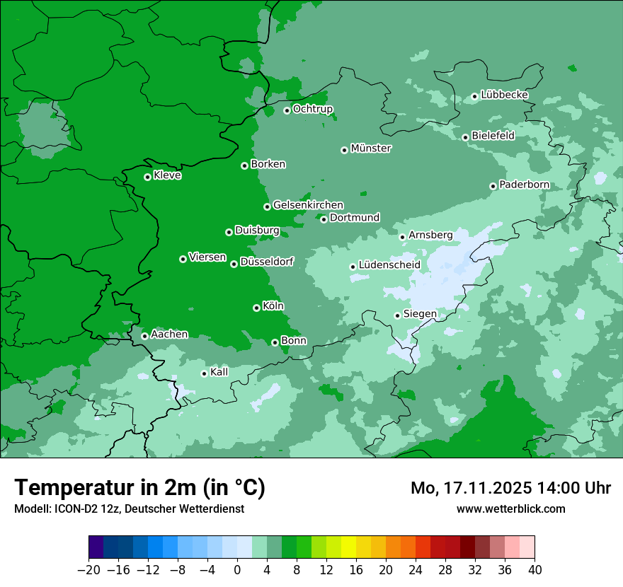 Modellkarten Temperatur