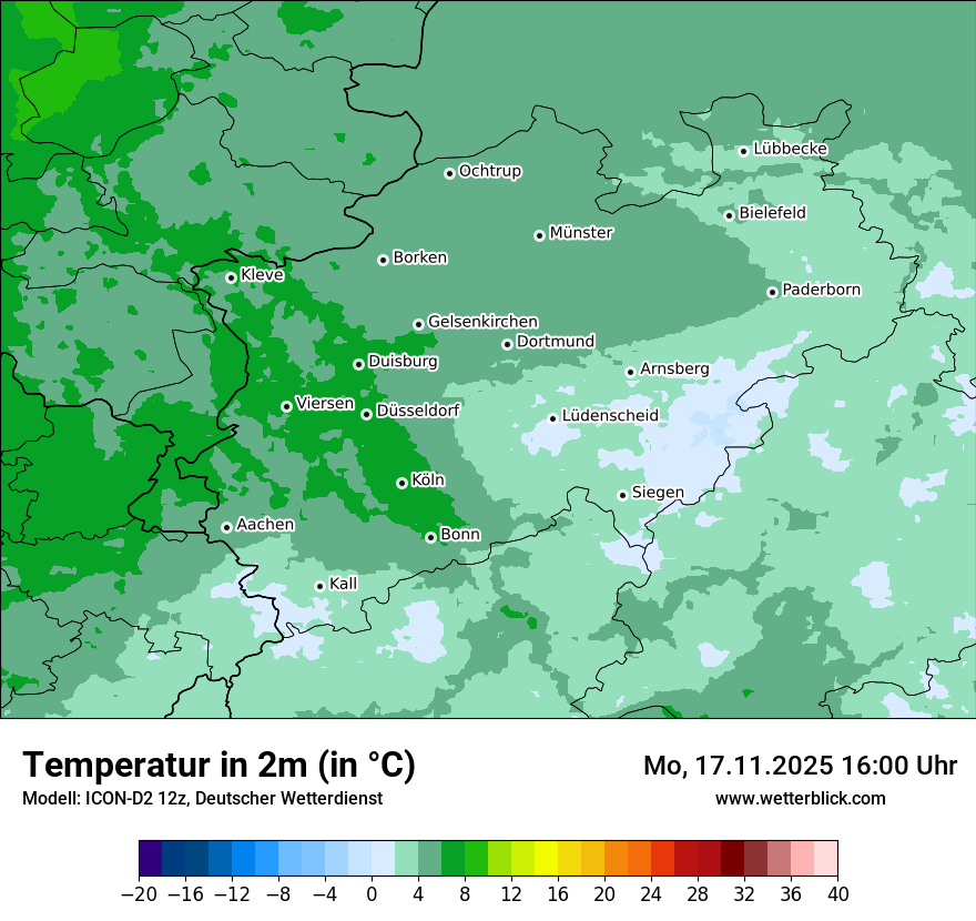 Modellkarten Temperatur